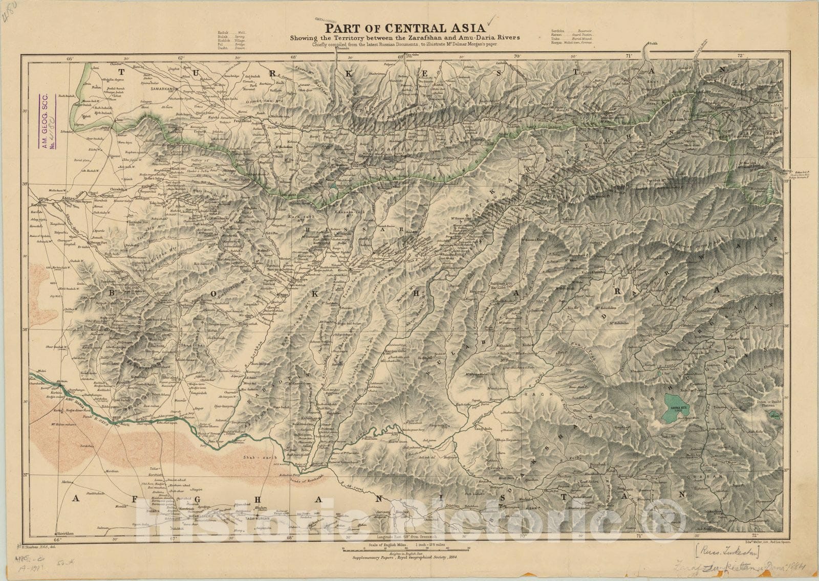 Map : Central Asia 1884, Antique Vintage Reproduction