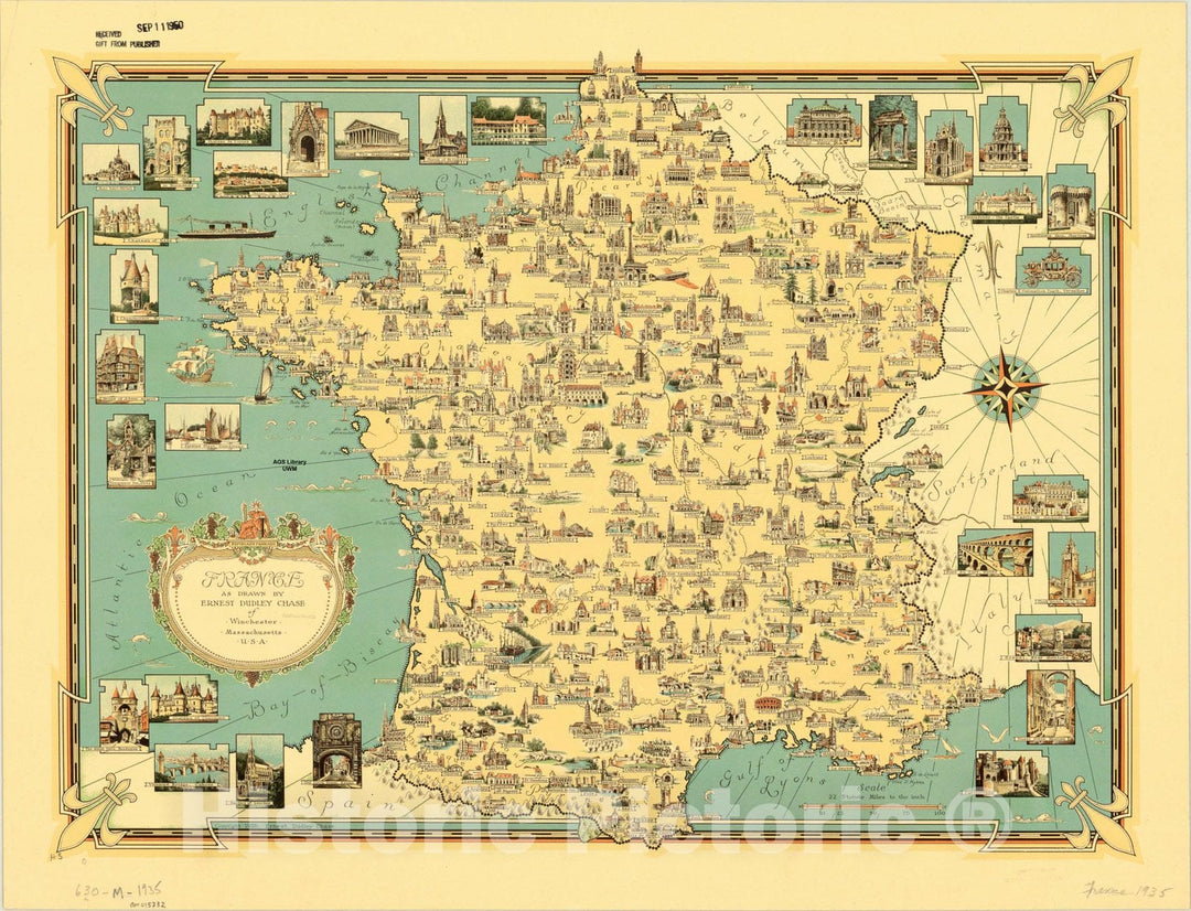 Map : France 1935, , Antique Vintage Reproduction