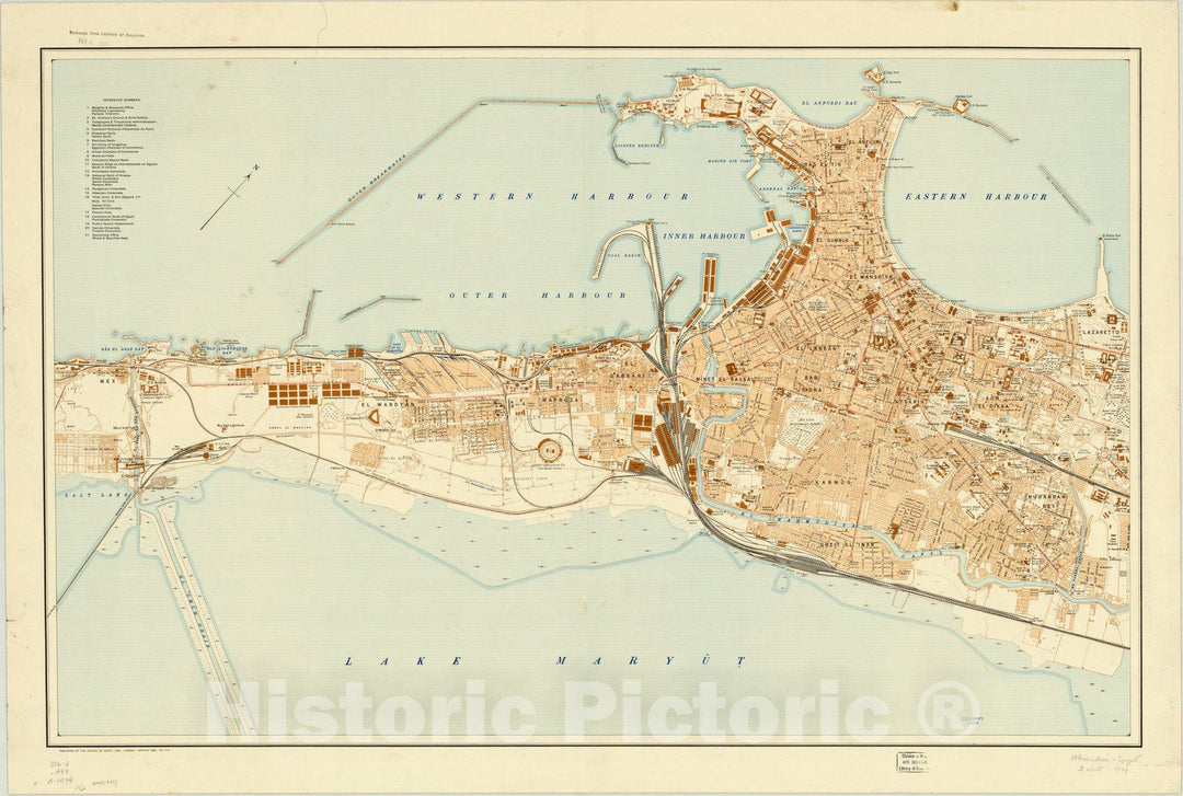 Map : Alexandria, Egypt 1934 3, General map of Alexandria, Antique Vintage Reproduction