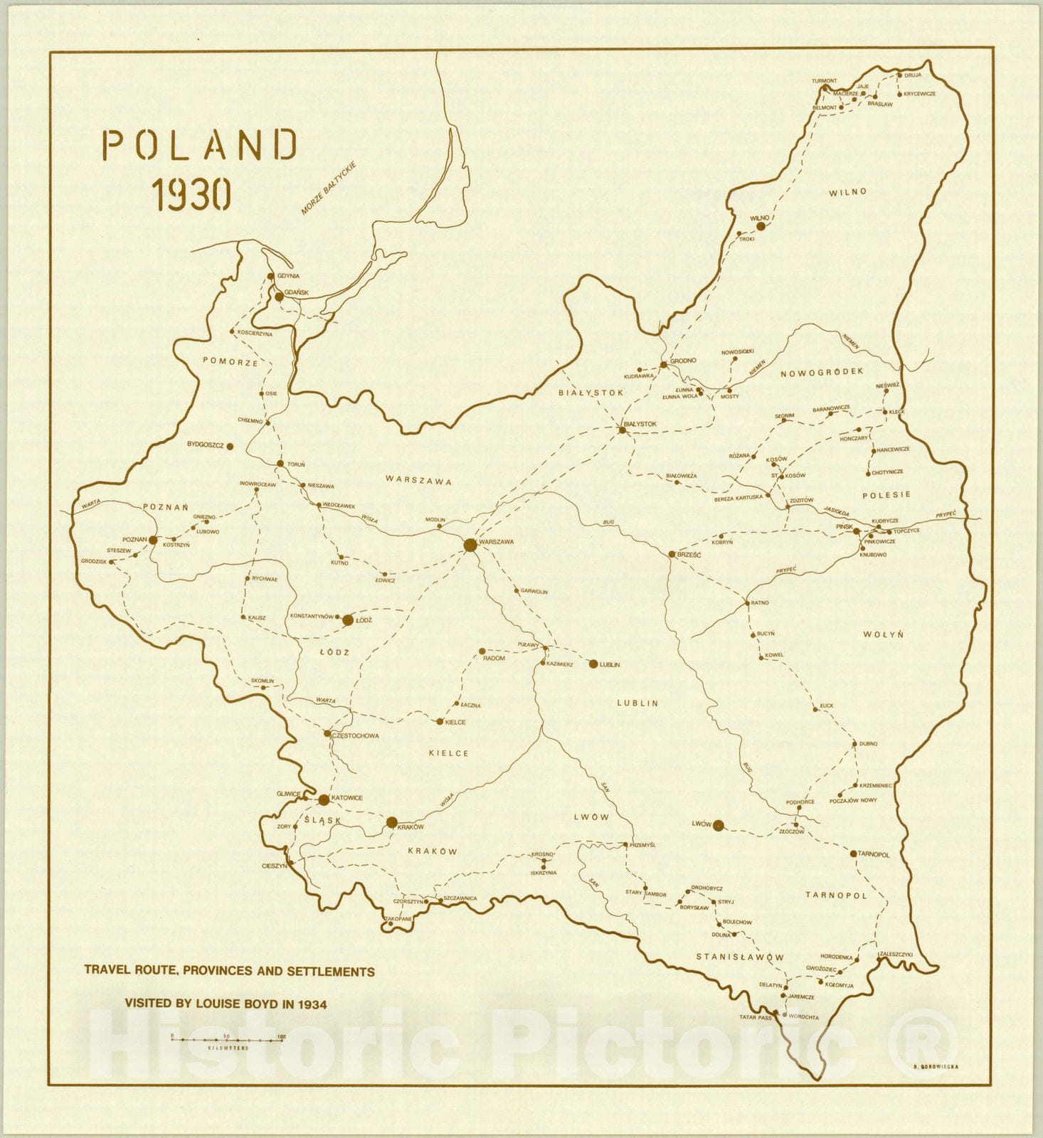 Map : Poland 1930, Antique Vintage Reproduction