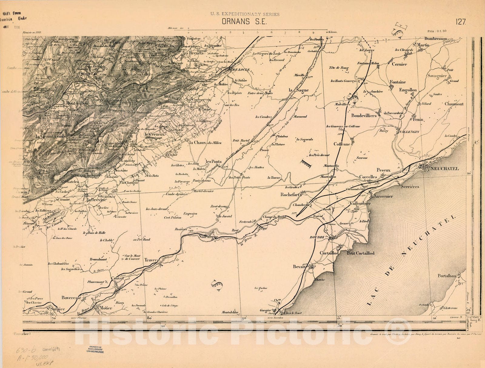 Map : France 1918- 116, [Topographic maps of France], Antique Vintage Reproduction