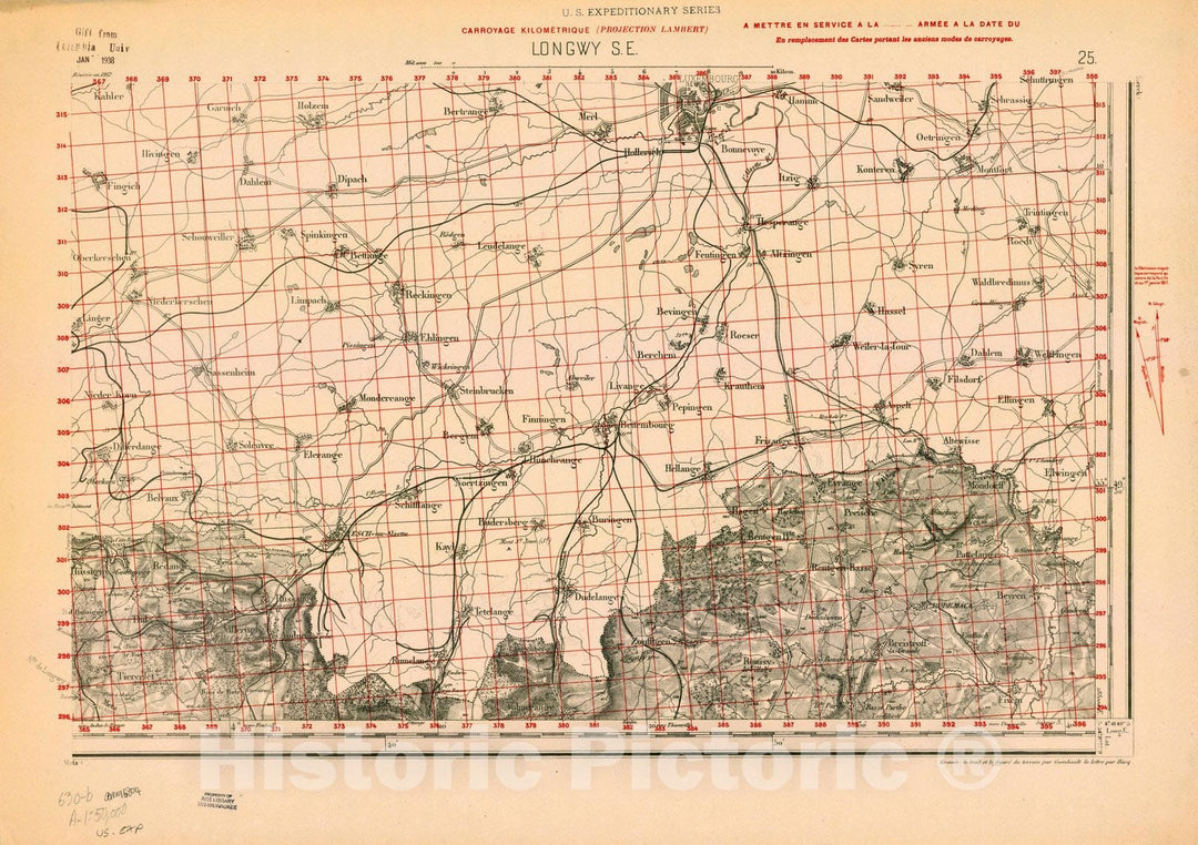 Map : France 1918- 149, [Topographic maps of France], Antique Vintage Reproduction