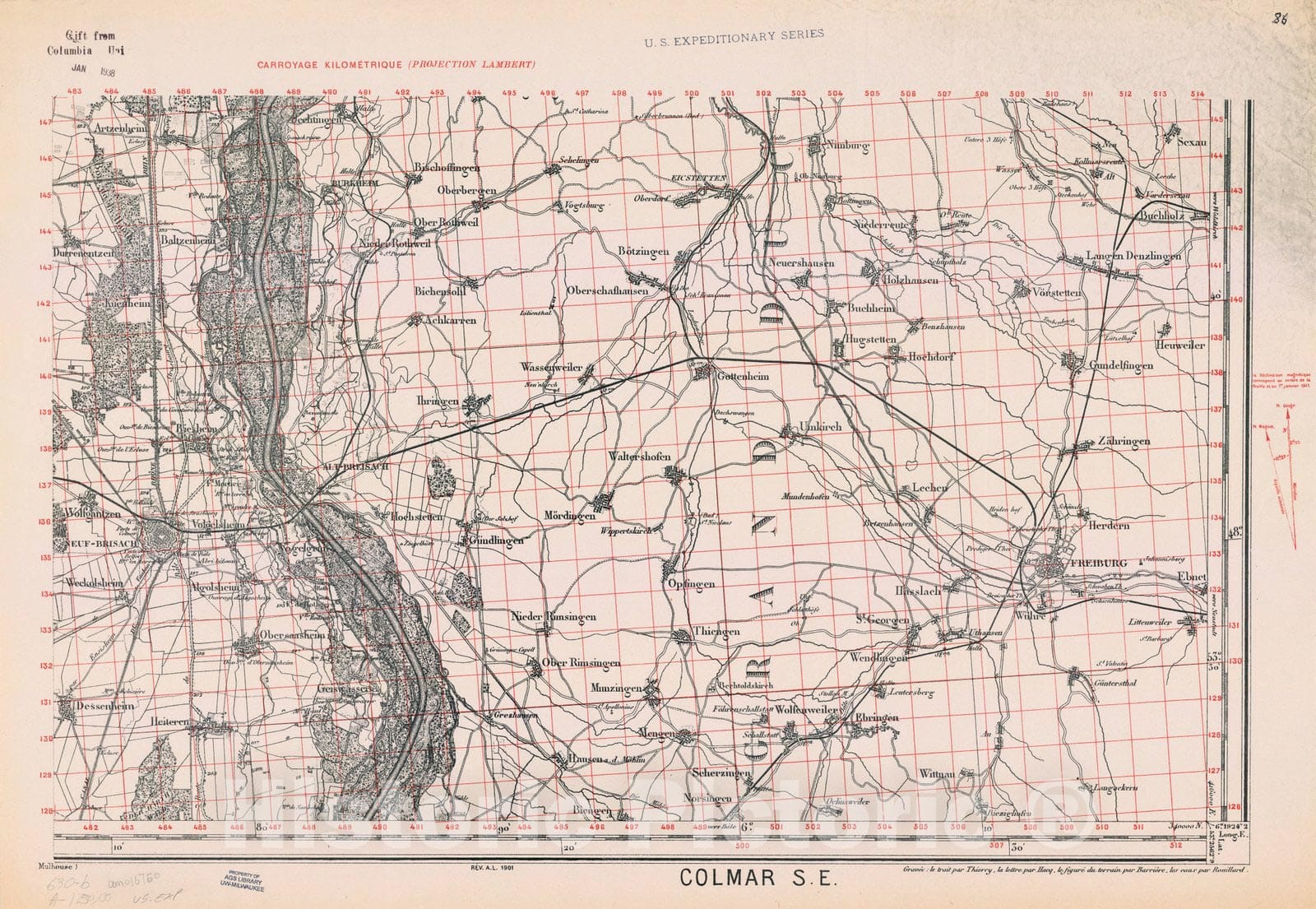 Map : France 1918- 160, [Topographic maps of France], Antique Vintage Reproduction