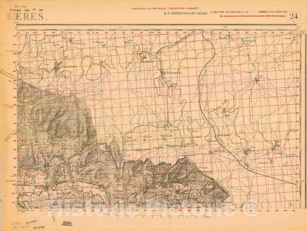 Map : France 1918- 193, [Topographic maps of France], Antique Vintage Reproduction