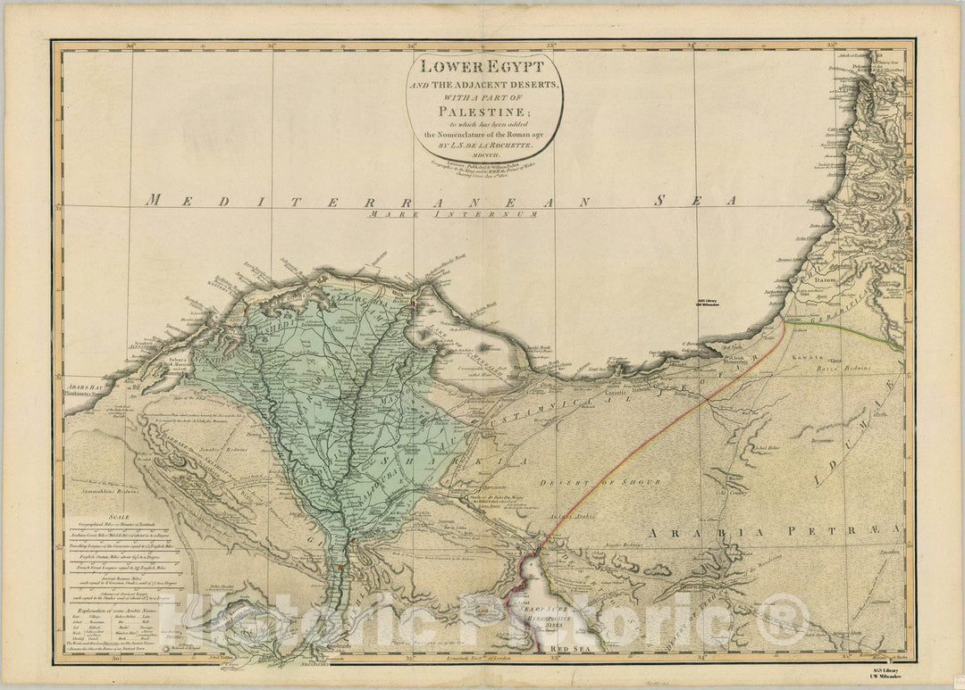 Map : Holy Land Maps #137, Lower Egypt and the adjacent deserts, with a part of Palestine : to which has been added the nomenclature of the Roman age