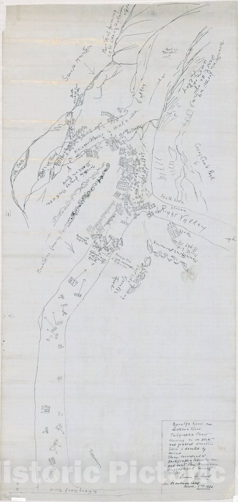 Map : East Greenland 1932, Antique Vintage Reproduction