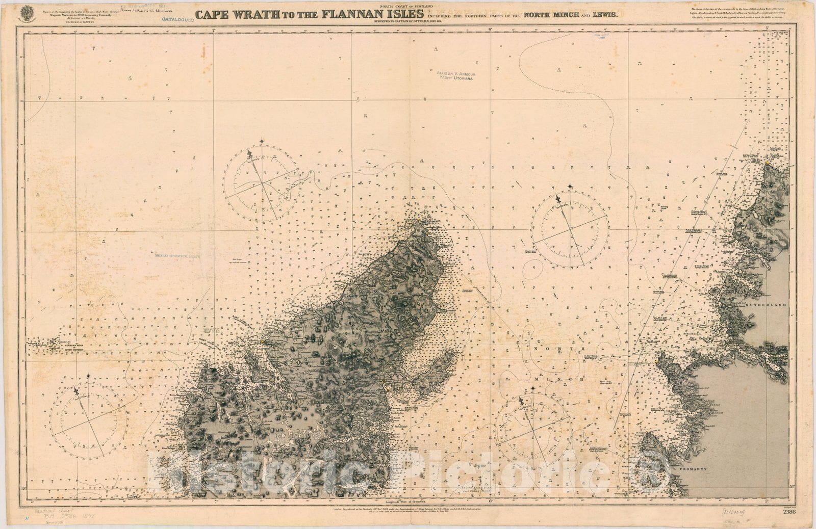 Map : Scotland, North Coast 1898, North Coast of Scotland, Cape Wrath to the Flannan Isles, including the northern parts of the North Minch and Lewis