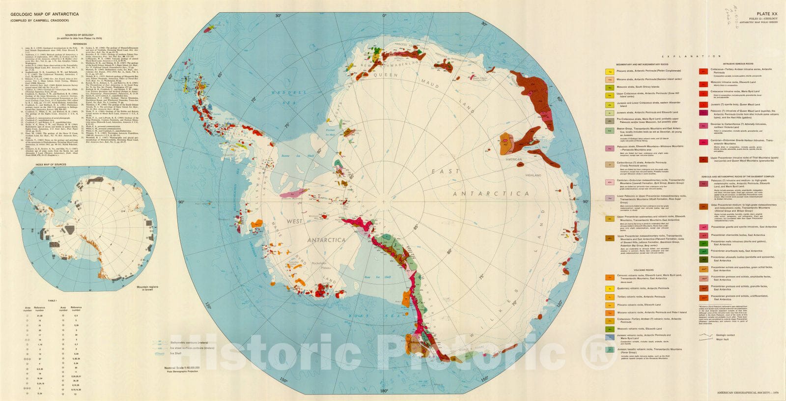 Map : Antarctic map folio series Geologic Map of Antarctica , Antarctic map folio series , Antique Vintage Reproduction