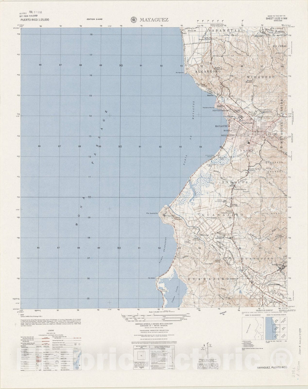 Map : Puerto Rico 1953, Puerto Rico 1:25,000 , Antique Vintage Reproduction