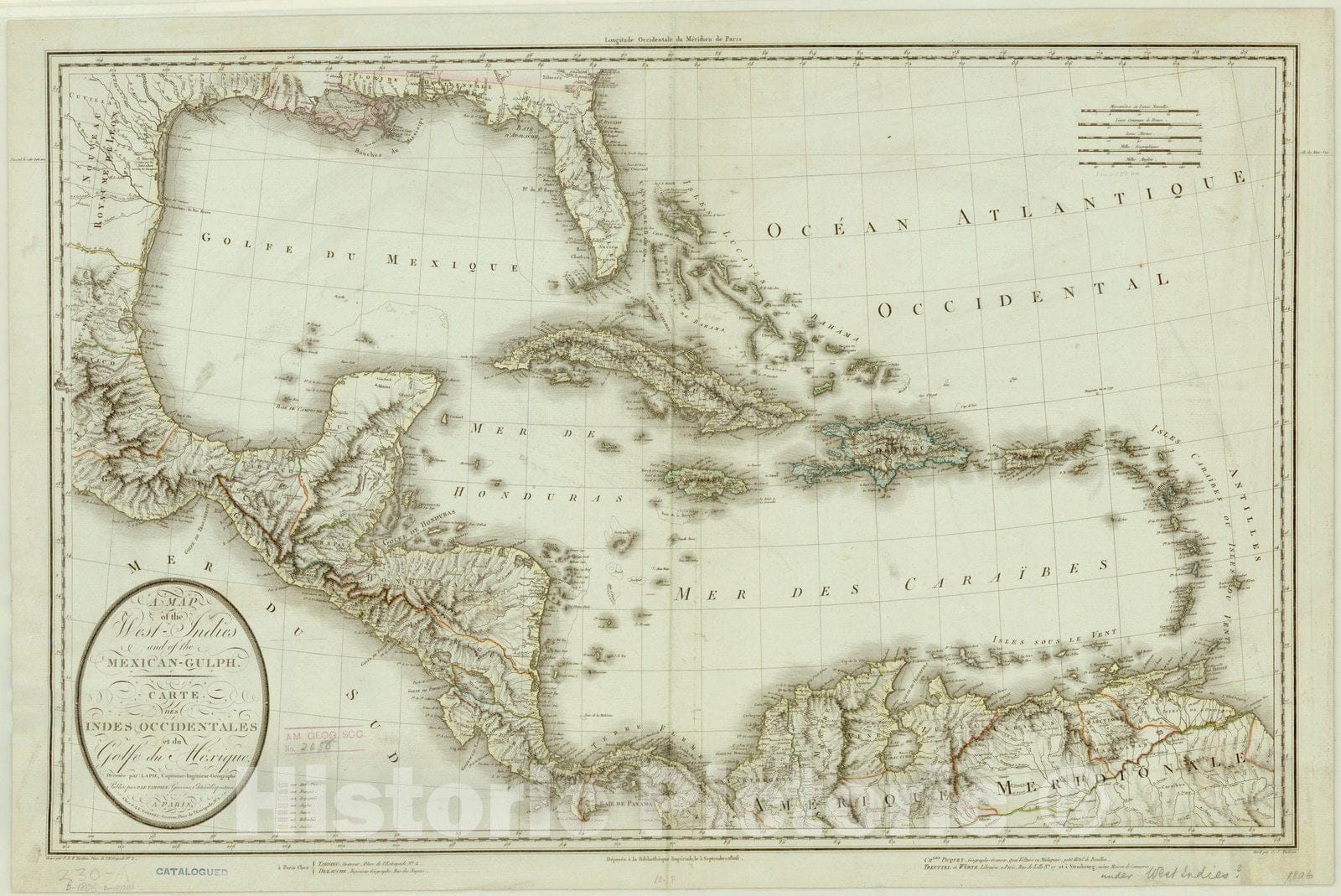 Map : Caribbean 1806, Antique Vintage Reproduction