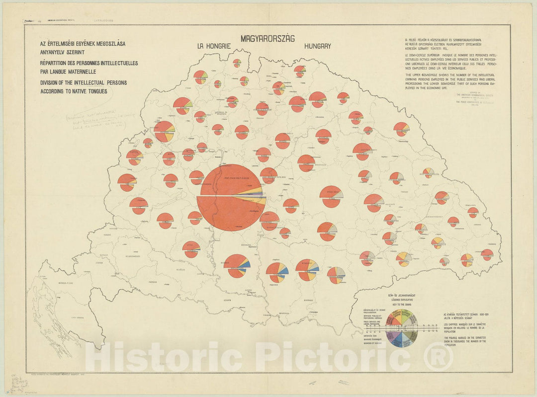 Map : Hungary 1918 12, Antique Vintage Reproduction