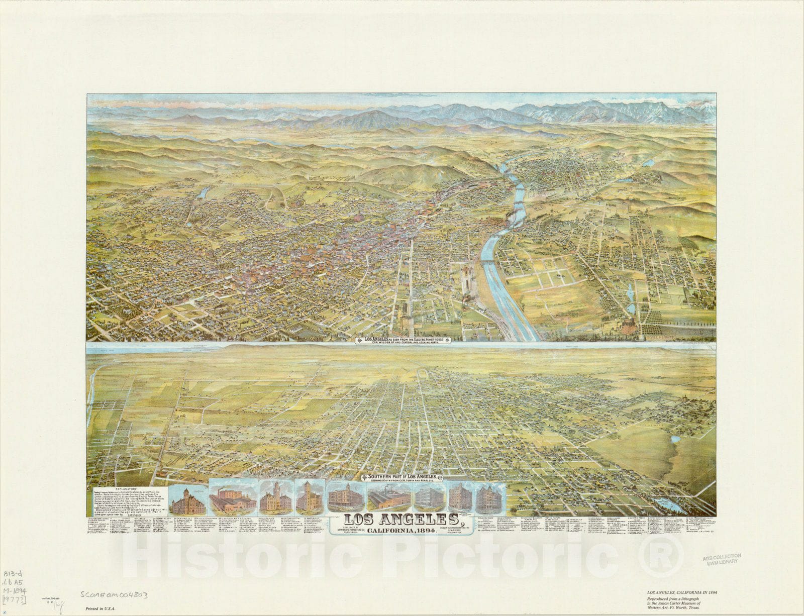 Map : Los Angeles, California 1894 1977, Los Angeles, California, 1894, Antique Vintage Reproduction