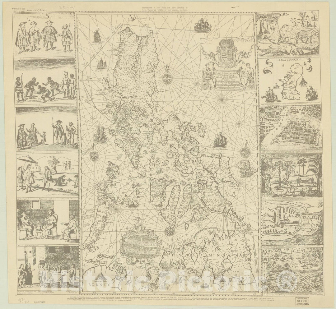 Map : Philippines 1734 1934, Carta hydrographica y chorographica de las yslas Filipinas dedicada al rey ... , Antique Vintage Reproduction