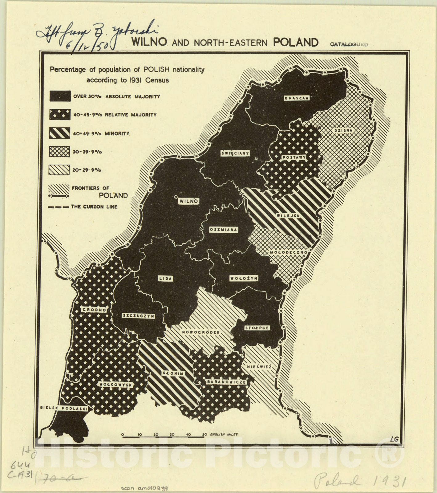 Map : Poland 1931, Wilno and north-eastern Poland, Antique Vintage Reproduction