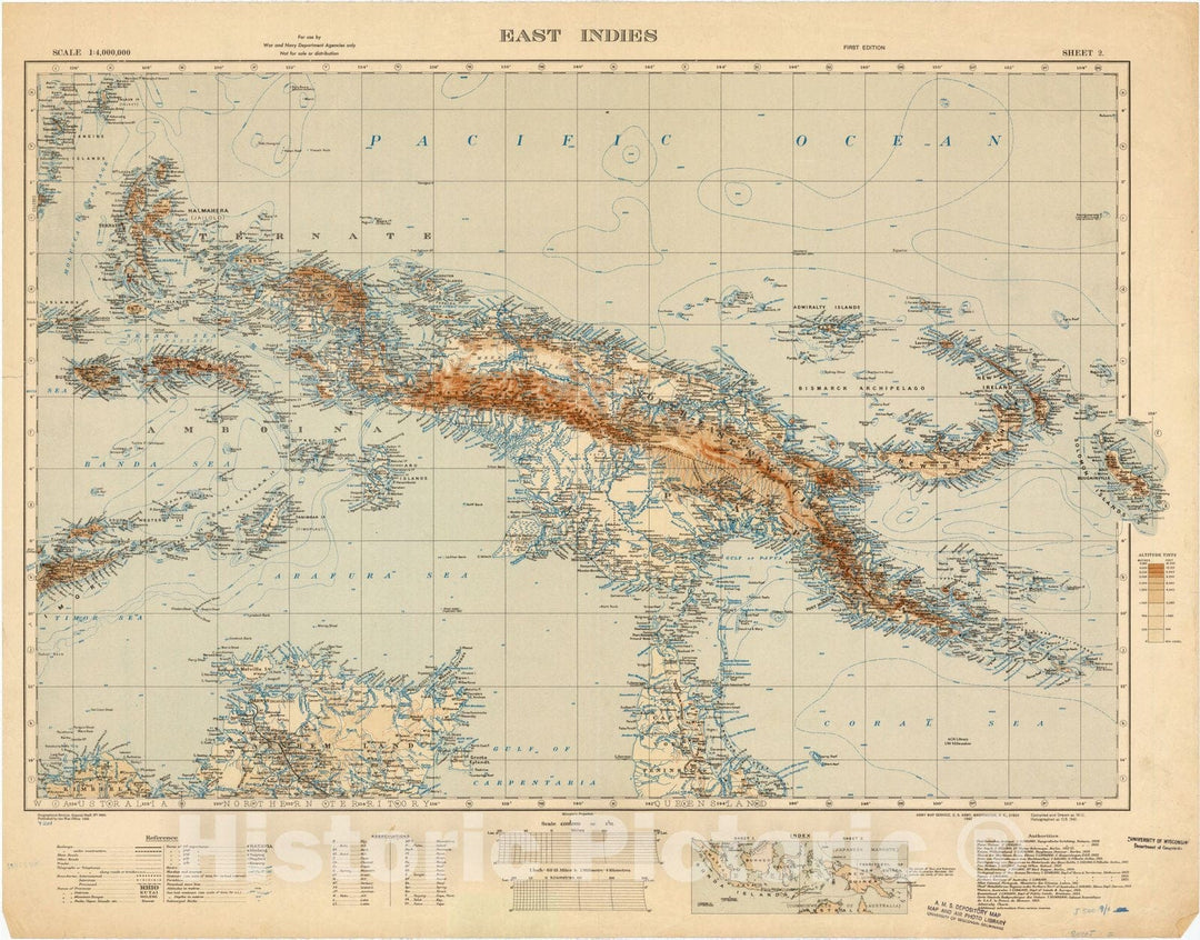 Map : Indonesia 1942, East Indies, Antique Vintage Reproduction