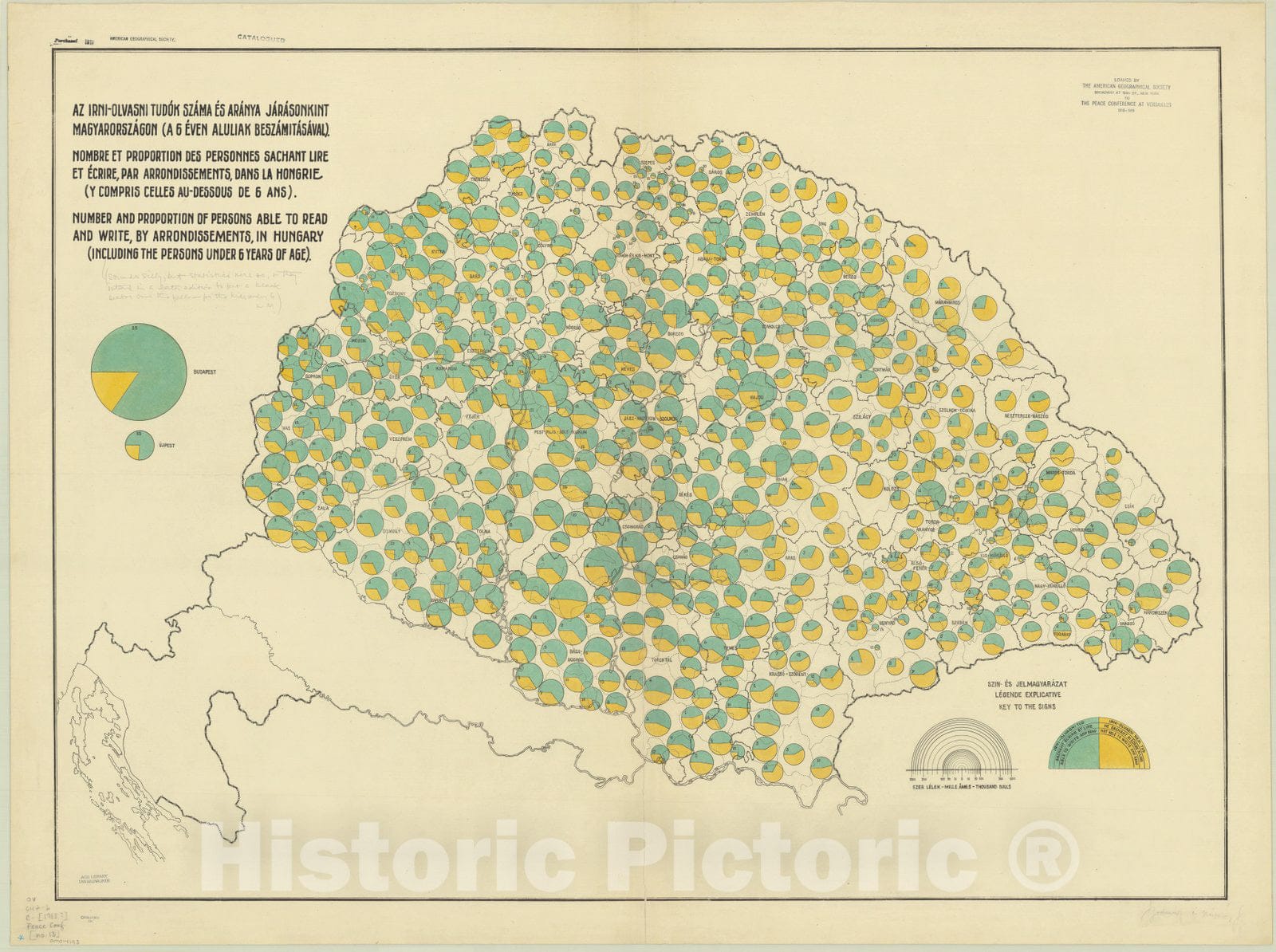 Map : Hungary 1918 59, Antique Vintage Reproduction