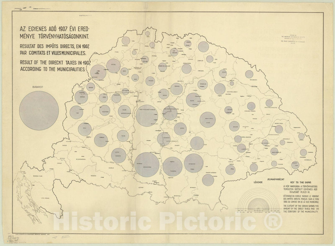 Map : Hungary 1918 60, Antique Vintage Reproduction