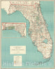 Map : Florida 1926, State of Florida , Antique Vintage Reproduction
