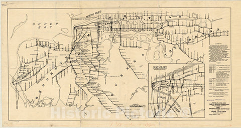 Map : New York city, New York 1915, Map showing routes & stations on dual system , Antique Vintage Reproduction