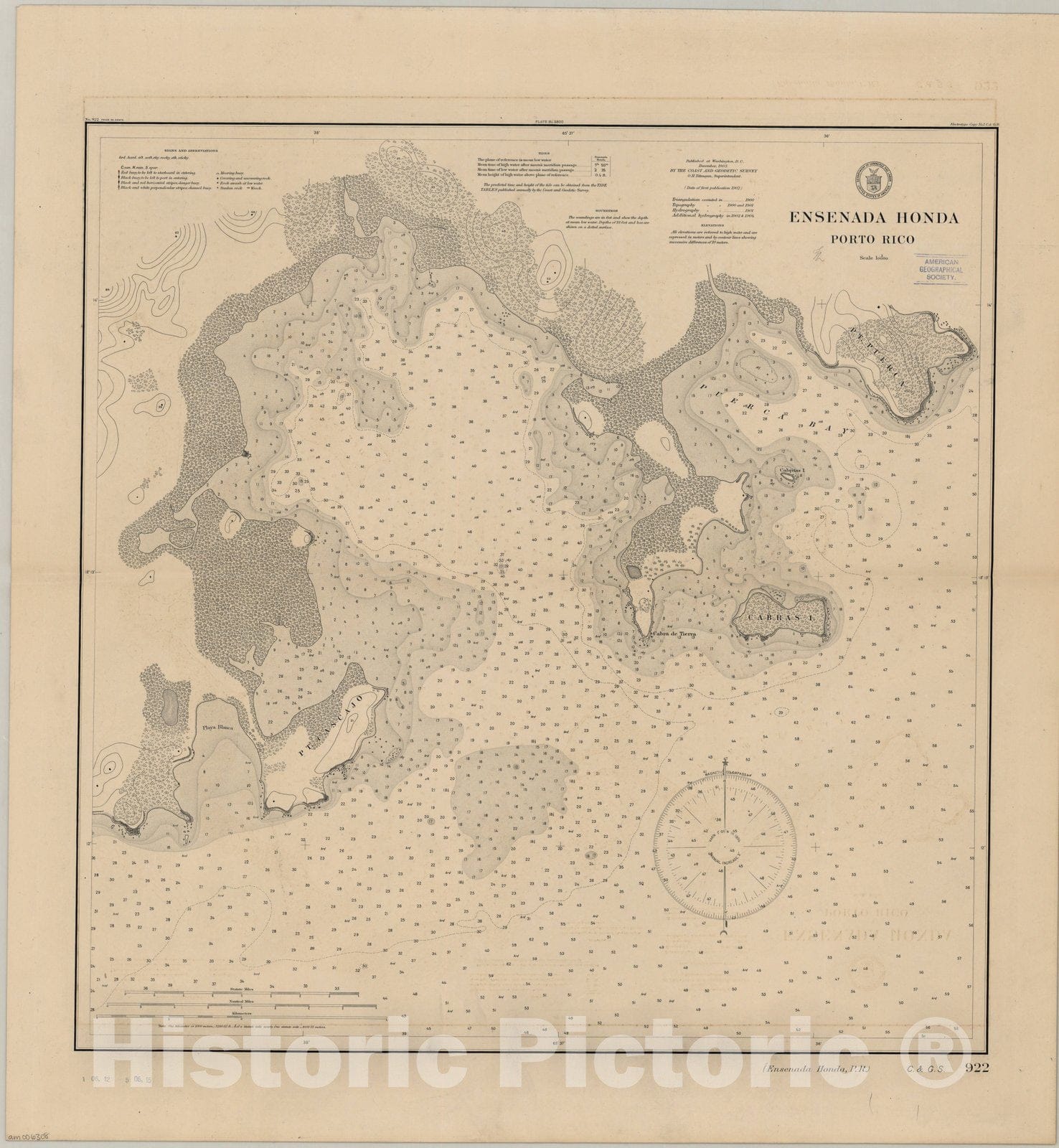 Map : Puerto Rico 1903, Porto Rico, Antique Vintage Reproduction :