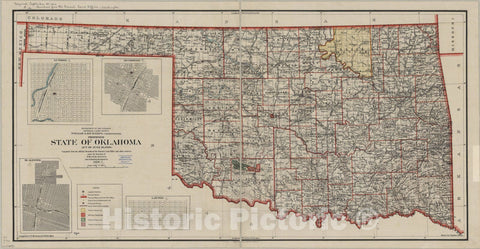 Map : Oklahoma 1906, Proposed state of Oklahoma : Act of June 16, 1906 , Antique Vintage Reproduction