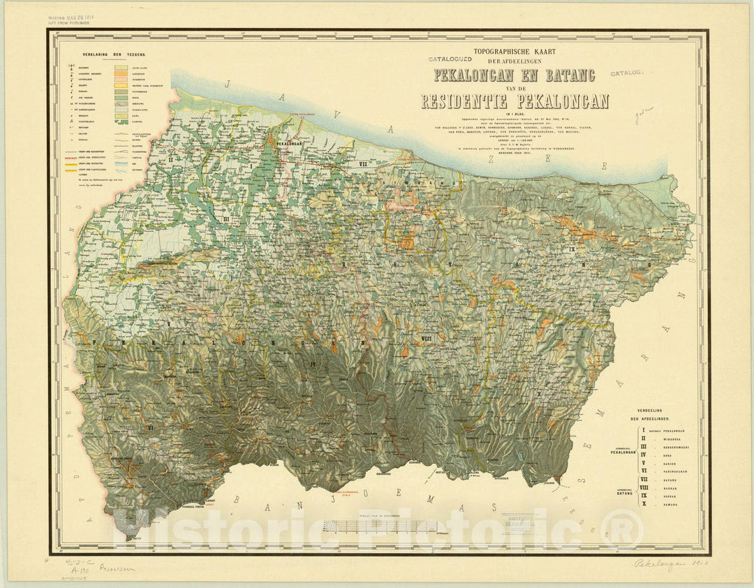 Map : Batan, Indonesia 1913, Antique Vintage Reproduction