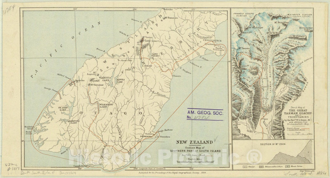 Map : New Zealand 1884, Antique Vintage Reproduction