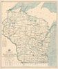 Historic Map : Wisconsin 1929, Post route map of the state of Wisconsin : showing post offices with the intermediate distances on mail routes in operation on the 1st of July 1929