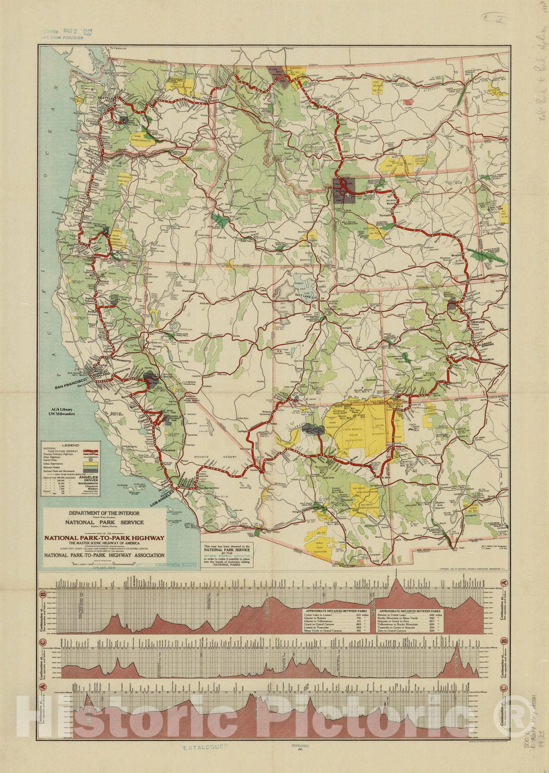 Map : United States 1923, Antique Vintage Reproduction