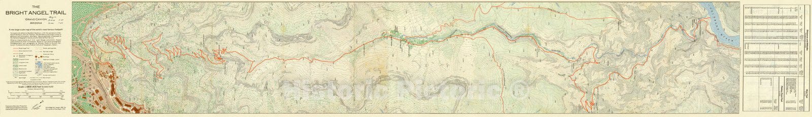 Map : Arizona 1981 3, Bright Angel Trail, Grand Canyon, Arizona : a new large-scale map of the world's most famous footpath , Antique Vintage Reproduction