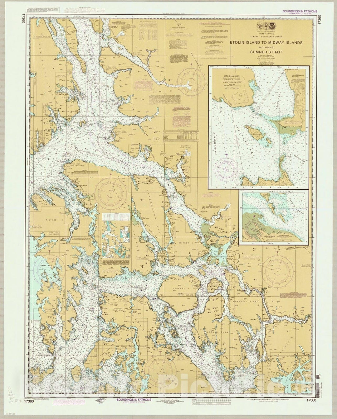 Map : Alaska, southeast 2013, United States, Alaska--southeast coast, Etolin Island to Midway Islands, including Sumner Strait , Antique Vintage Reproduction