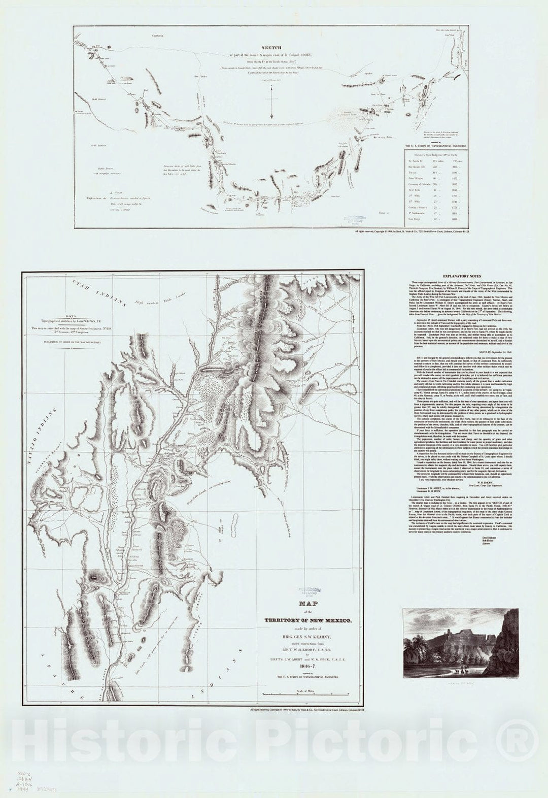 Map : United States, western 1846 1999, Antique Vintage Reproduction