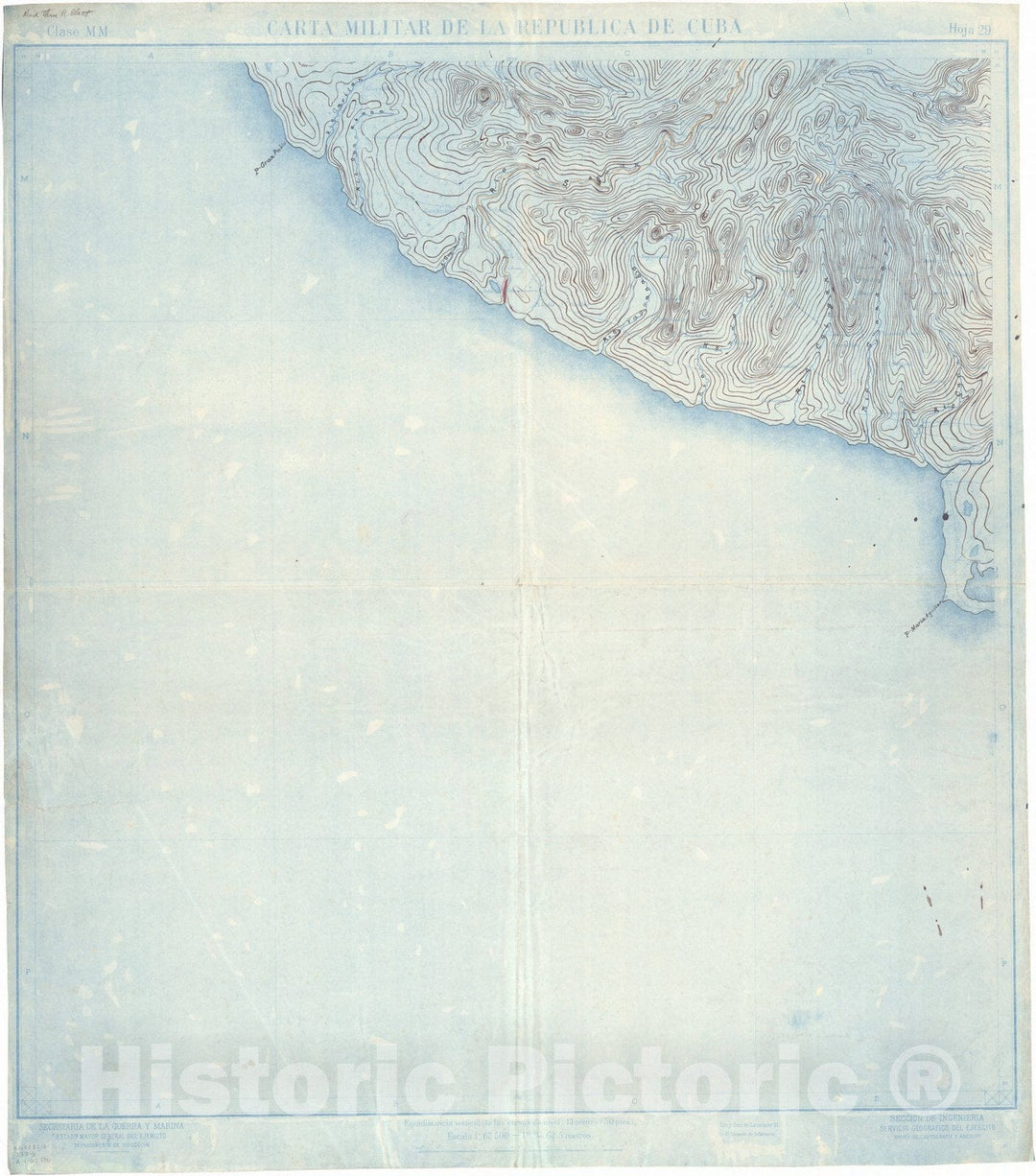 Map : Cuba 1906 47, Military map of Cuba , Antique Vintage Reproduction