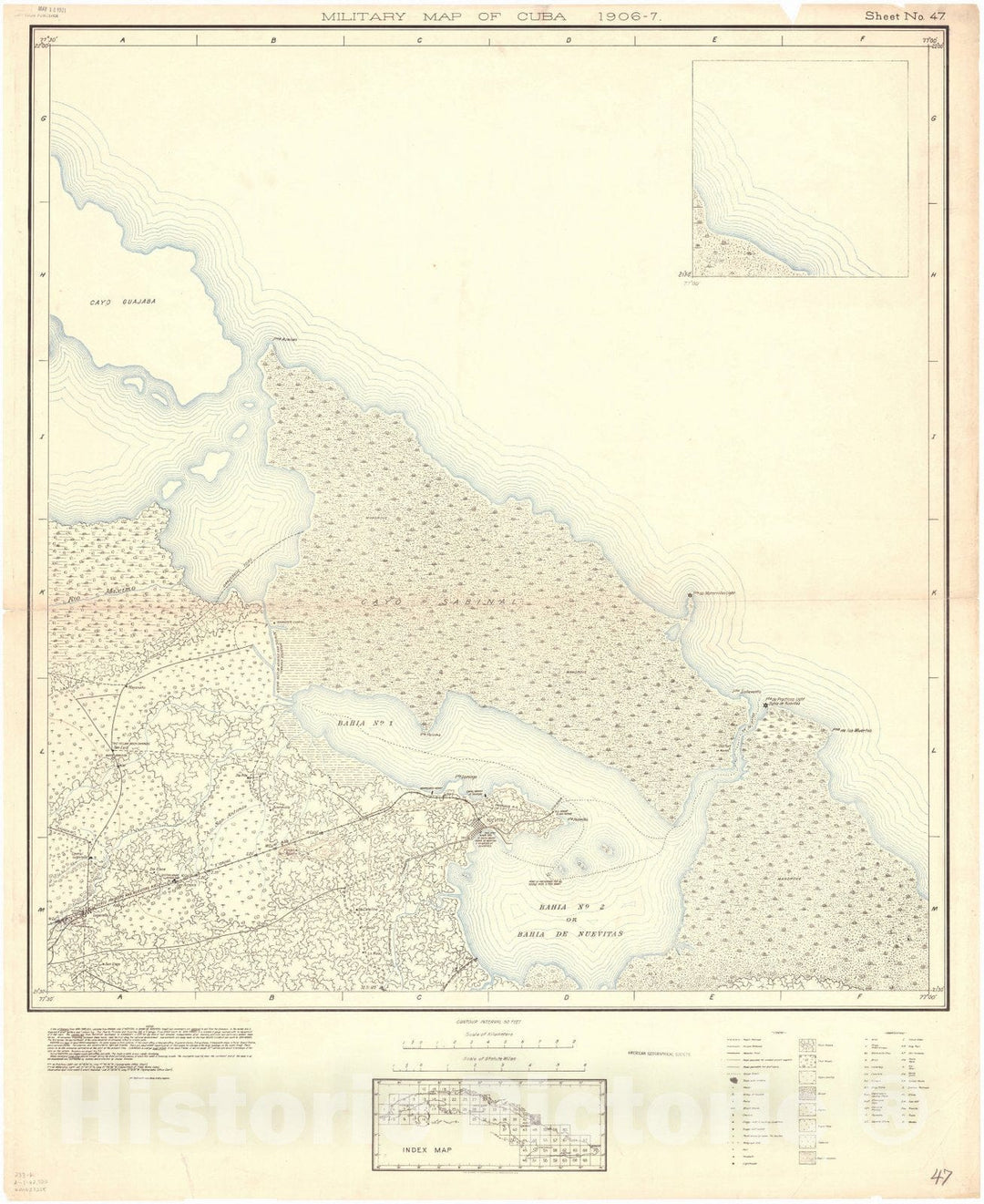 Map : Cuba 1906 64, Military map of Cuba , Antique Vintage Reproduction