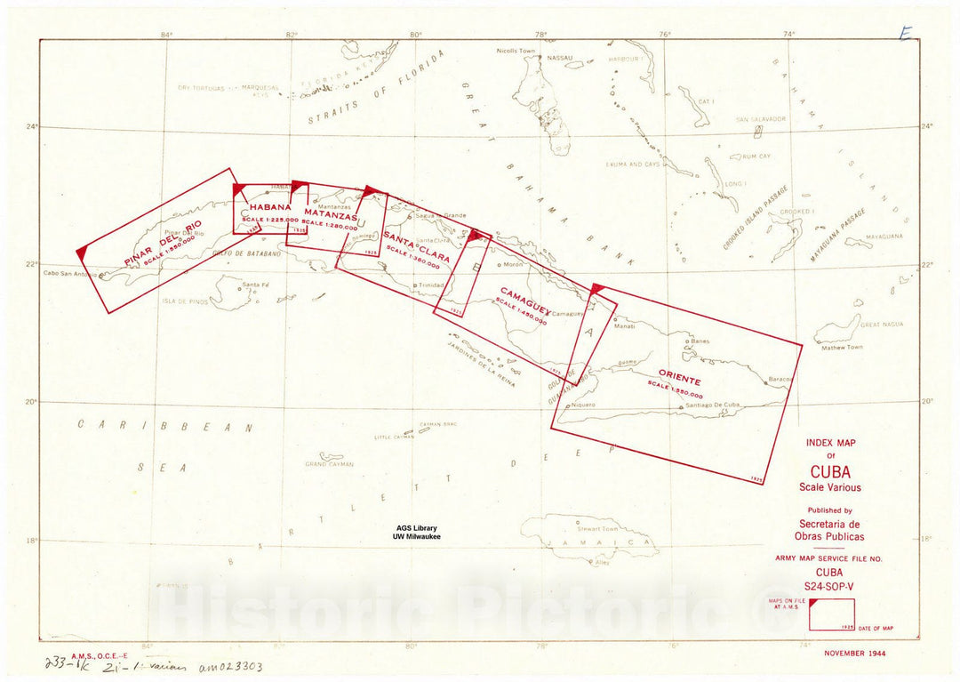 Map : Cuba 1917 2, Plano de las carreteras, ferrocarriles existentes y proyecto del plan general de carreteras ... [de Cuba] , Antique Vintage Reproduction