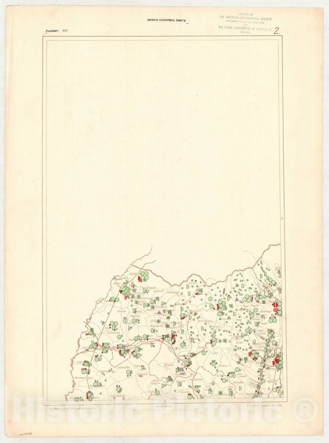 Map : Hungary 1918 49, Ethnographical map of Hungary, Carte ethnographiqe de la Hongrie , Antique Vintage Reproduction