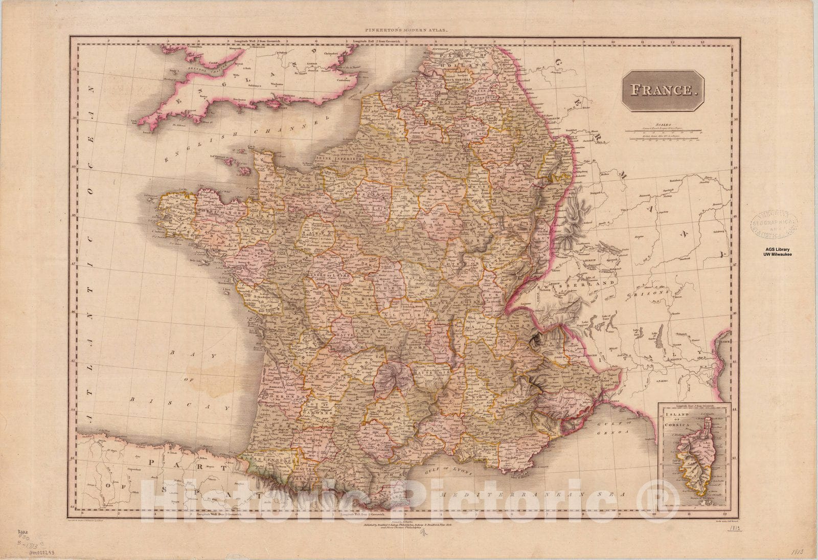 Map : France 1813, , Antique Vintage Reproduction