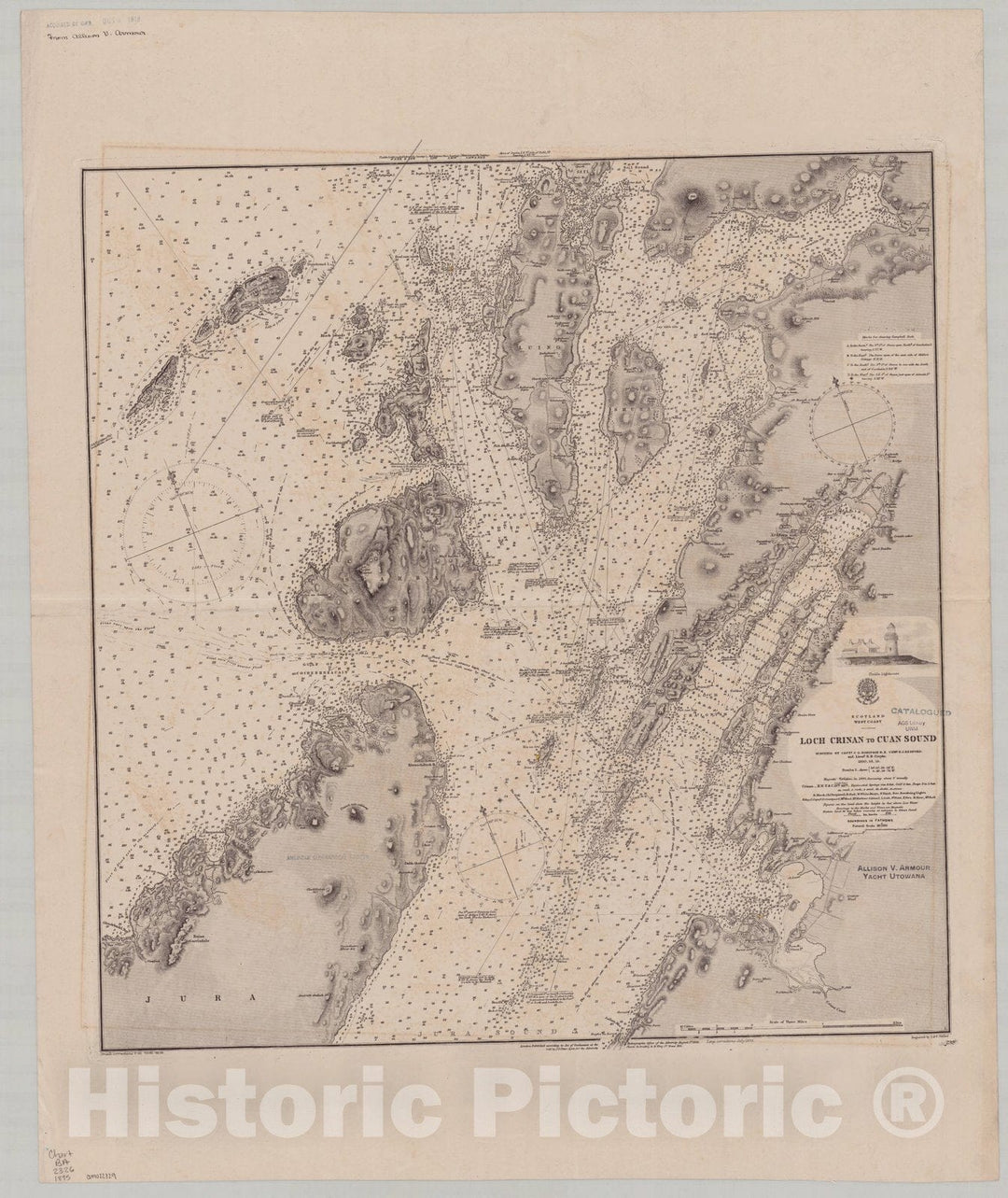 Map : Scotland, west coast 1895, Scotland, west coast, Loch Crinan to Cuan Sound , Antique Vintage Reproduction