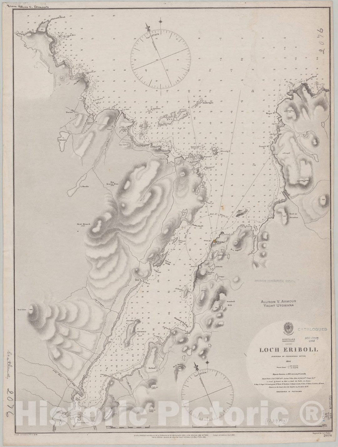 Map : Scotland, north coast 1894, Scotland, north coast, Loch Eriboll , Antique Vintage Reproduction