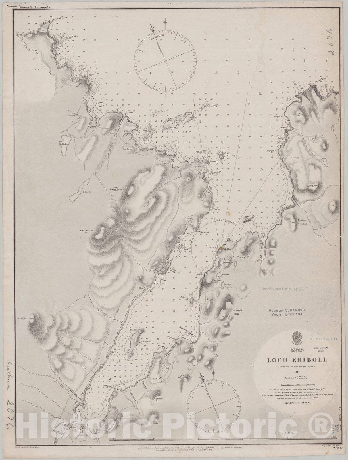 Map : Scotland, north coast 1894, Scotland, north coast, Loch Eriboll , Antique Vintage Reproduction