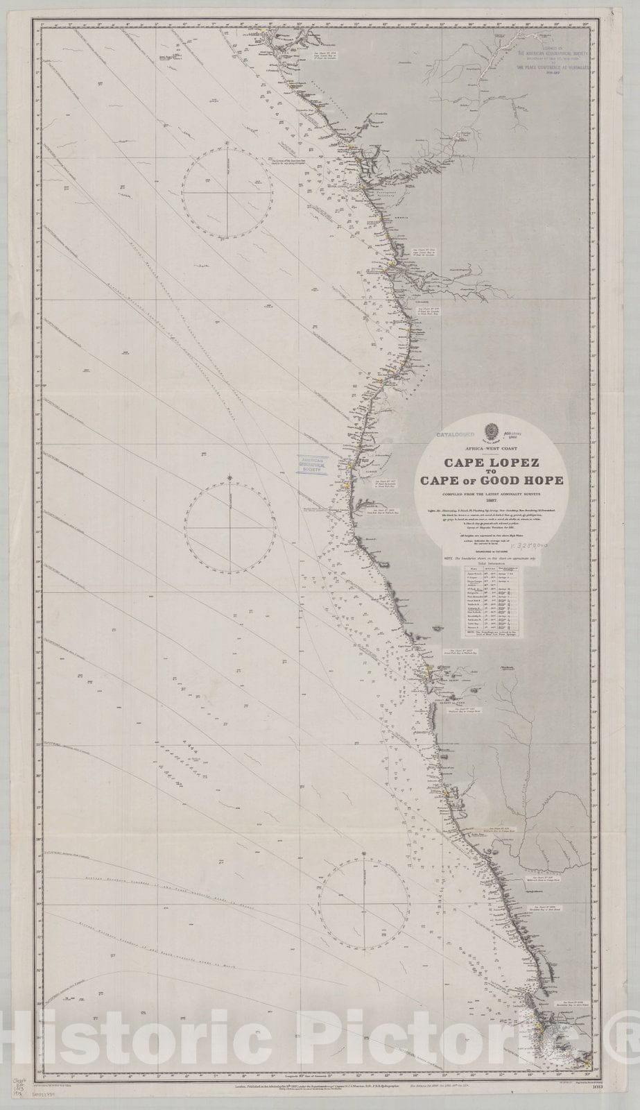 Map : Africa, west coast 1915, Africa, west coast, Cape Lopez to Cape of Good Hope , Antique Vintage Reproduction