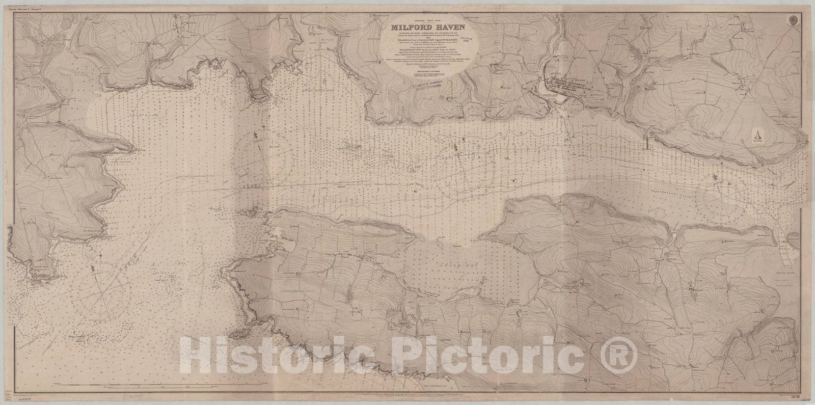 Map : Milford Haven, England 189, England- west coast, Milford Haven , Antique Vintage Reproduction