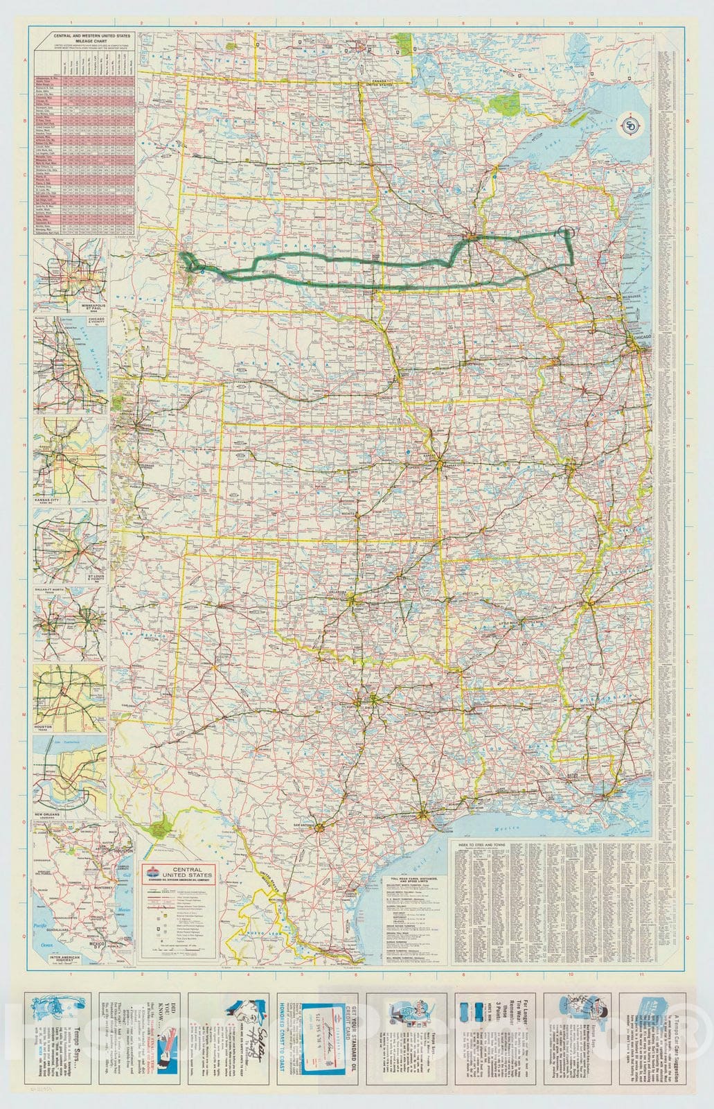 Map : United States 1968 3, Western United States , Antique Vintage Reproduction