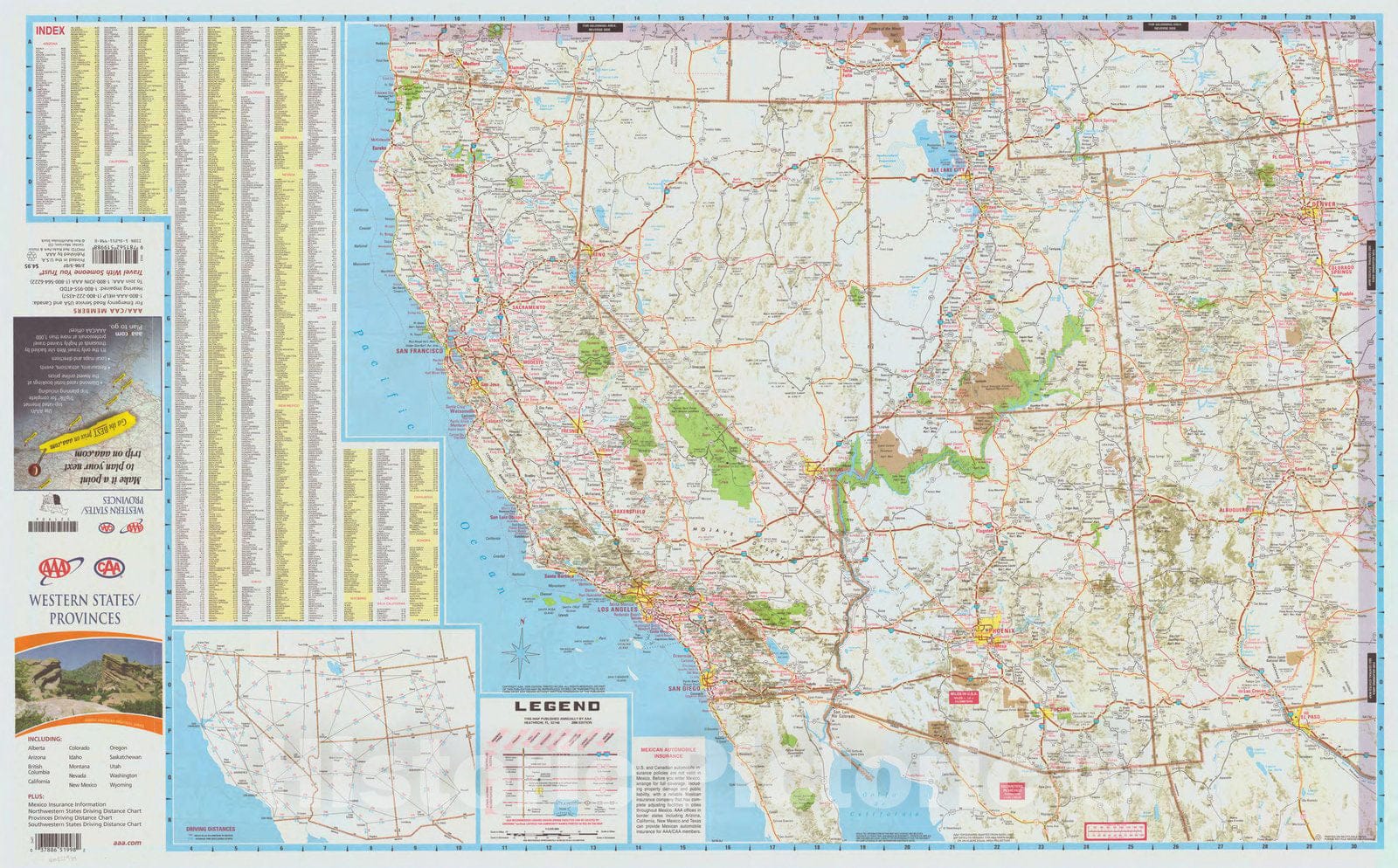 Map : United States, western 2006 2, Western states, Antique Vintage Reproduction