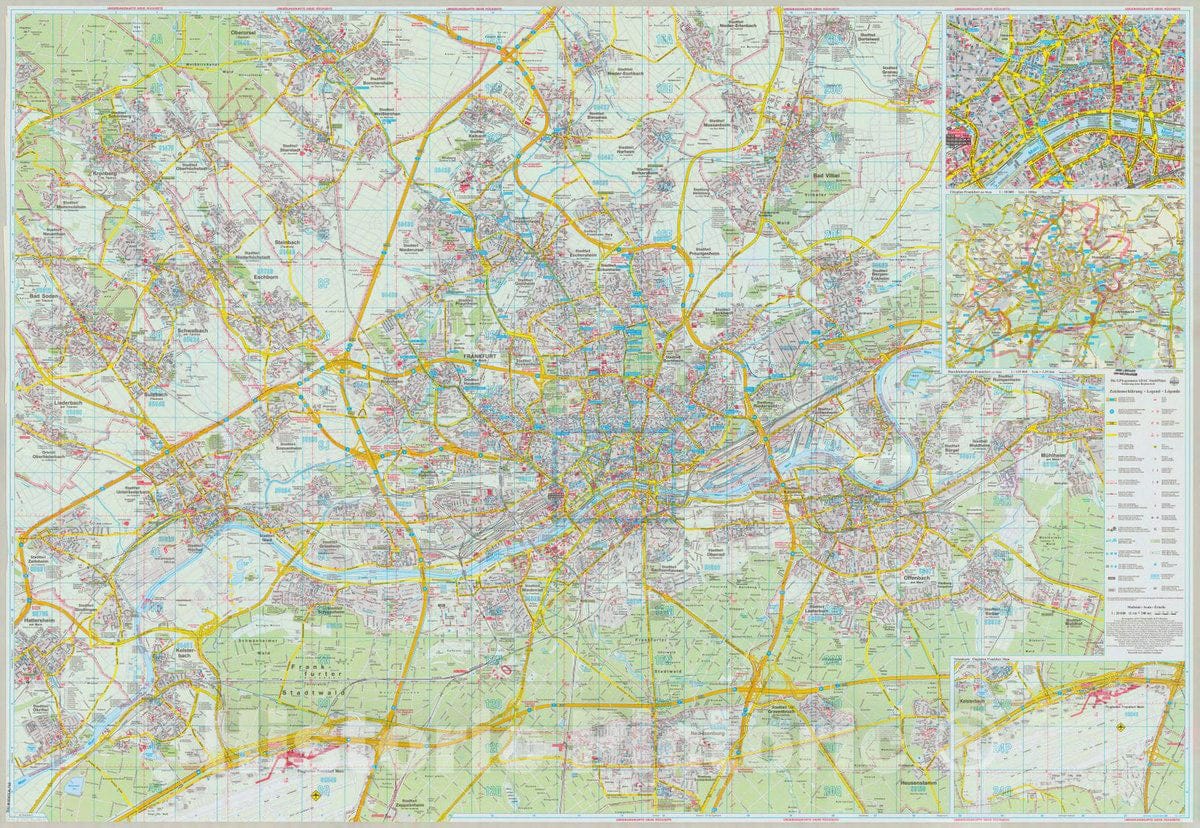 Map : Frankfurt Am Main, Germany 2005, Antique Vintage Reproduction