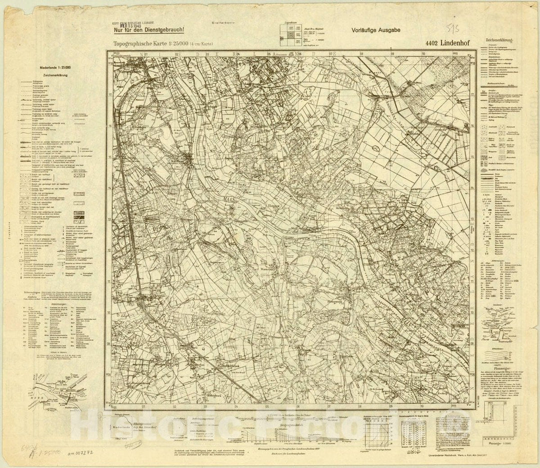 Map : Lindenhof, Germany 1893, Germany 1:25,000, Antique Vintage Reproduction