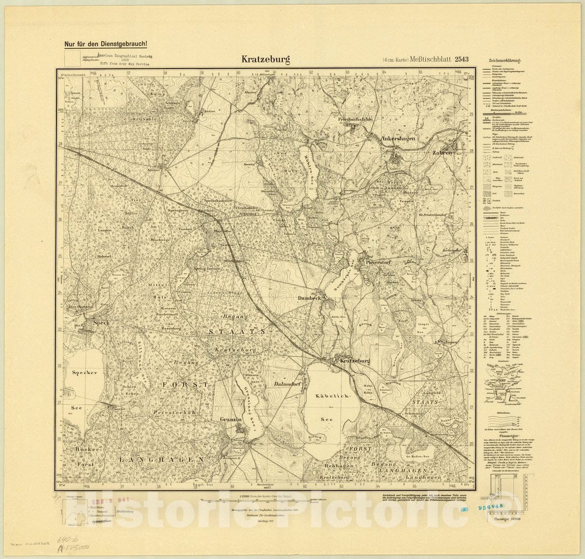 Map : Kratzeburg, Germany 1911, Germany 1:25,000, Antique Vintage Reproduction