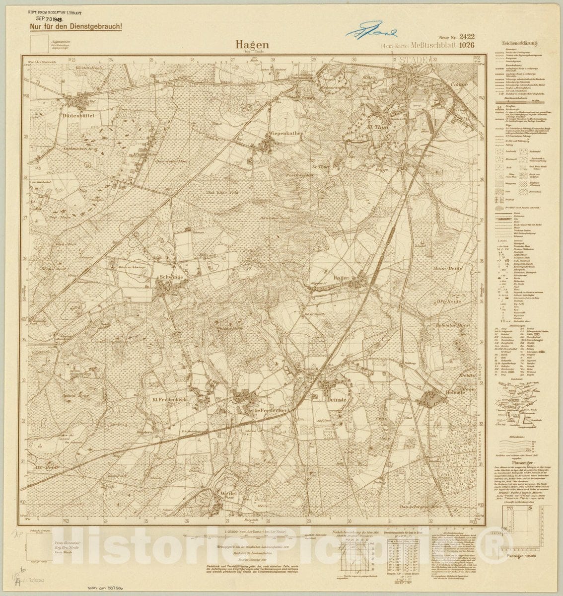 Map : Hagen, Germany 1938, Topographische Karte 1:25 000, Antique Vintage Reproduction