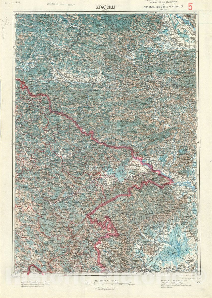 Map : Celje, Slovenia 1915 1, Generalkarte von Mitteleuropa, Antique Vintage Reproduction