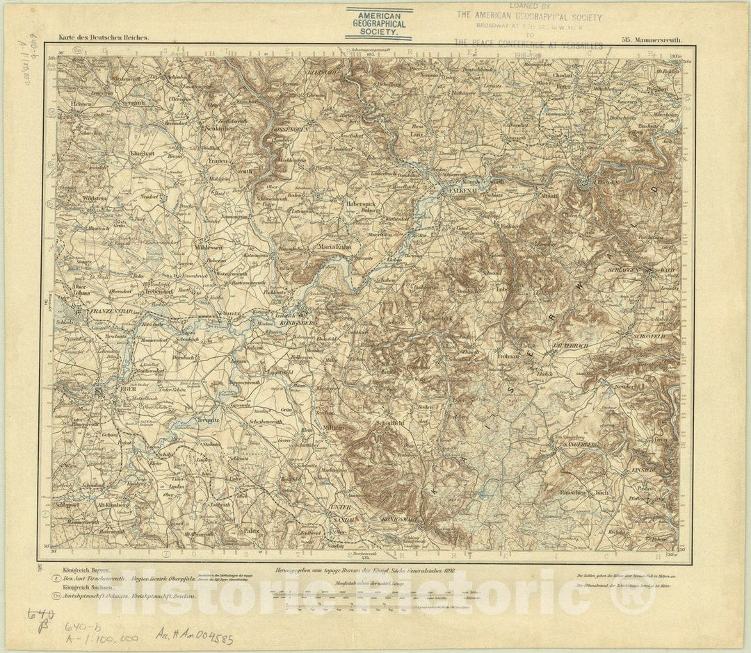 Map : Mammersreuth, Germany 1898, Karte des Deutschen Reiches , Antique Vintage Reproduction